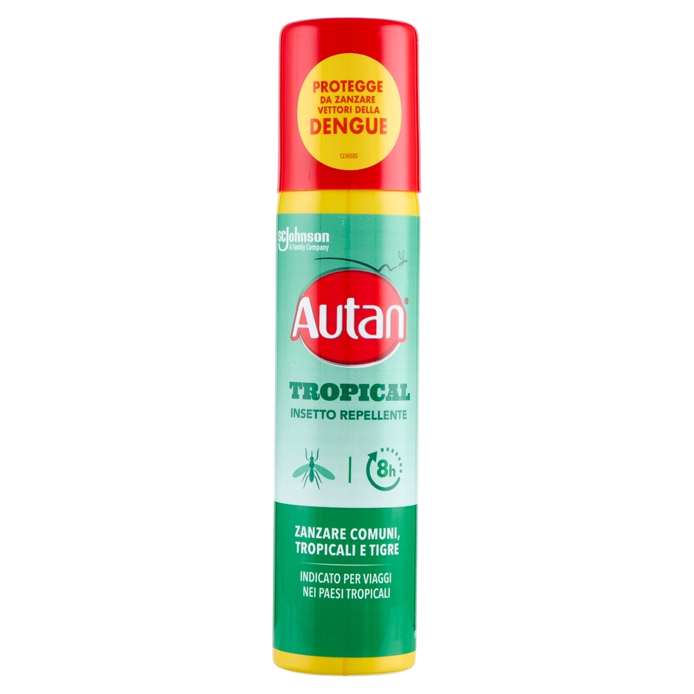 Autan Tropical Spray Insetto Repellente e Antizanzare Tigre, Comuni e Tropicali, 100ml